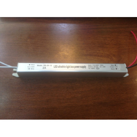 Драйвер svk для LED ленты IP20-  24W 12V DC IP20 200*17*17 узкий 
