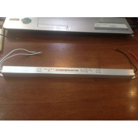 Драйвер svk для LED ленты IP20-  60W 12V DC IP20 330*17*17 узкий 