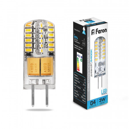 Лампа светодиодная Feron LB-422 G4 3W 6400K