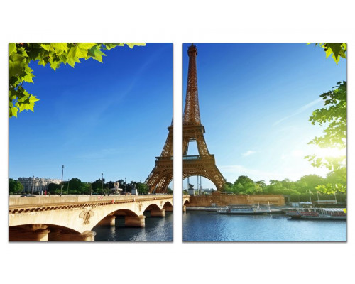 Модульная картина "Великолепный Париж" из 2 х частей 60х100 GT480