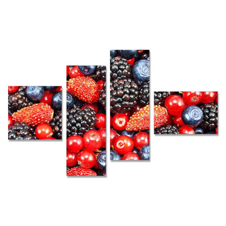 Модульная картина "Ароматные ягоды" четверник 80х140 Y 184