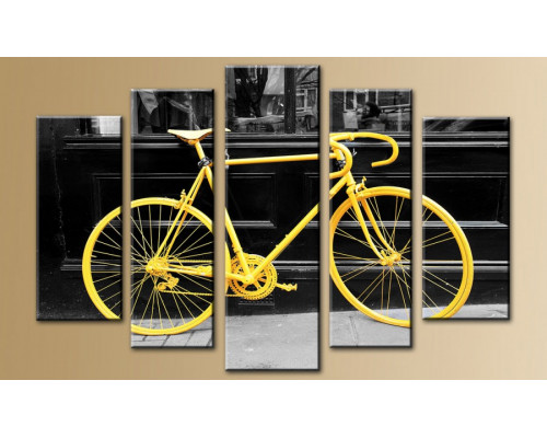Модульная картина "Желтый велосипед" 80х140 M316