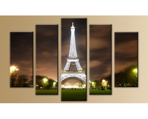 Модульная картина "Ночной Париж" 80х140 M164