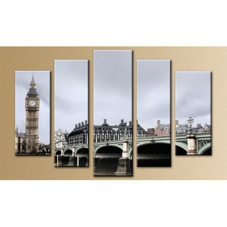 Модульная картина "Вестминстерский мост в пасмурную погоду" 80х140 M121