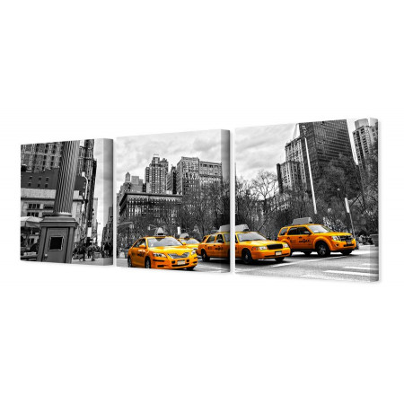 Модульная картина "Такси на перекрестке" 35х110 N218
