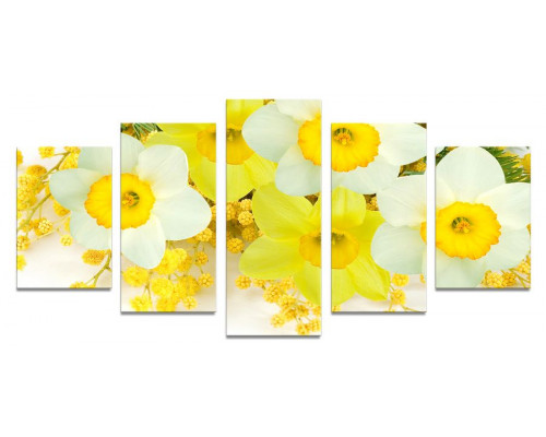 Модульная картина "Желто-белые нарциссы" 110х50 К972