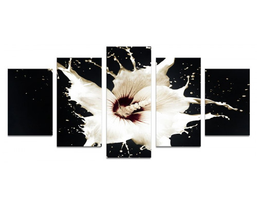 Модульная картина "Белая лилия брызги" 110х50 К775