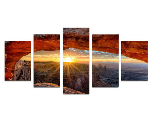 Модульная картина "Солнечный горный пейзаж" 110х50 К278