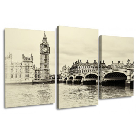 Модульная картина "Вестминстерский мост в черно-белых цветах" 100х60 S248