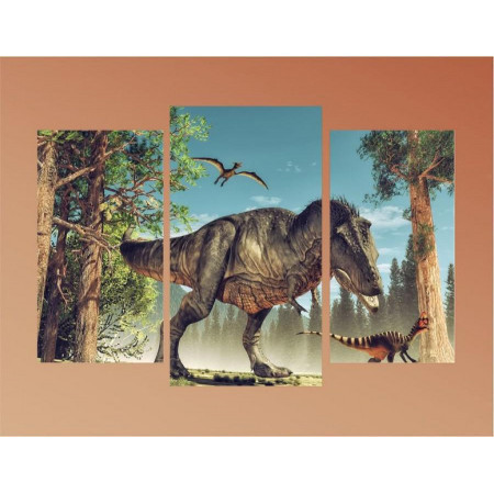 Модульная картина "Динозавры в волшебном мире"  60х80 ТР1817