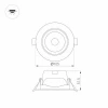 Встраиваемый светодиодный светильник Arlight LTD-Polar-Turn-R105-10W Warm3000 032867