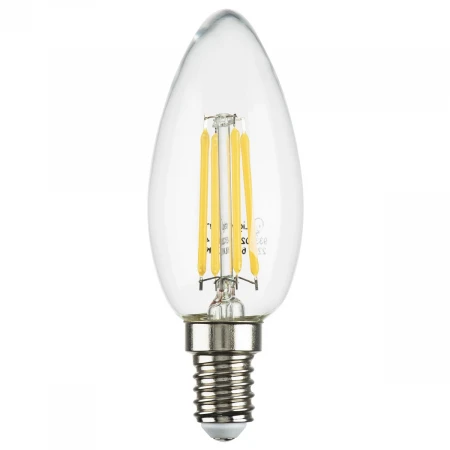 Лампа светодиодная филаментная Lightstar LED Filament E14 6W 4000K свеча прозрачная 933504