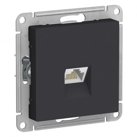 Розетка компьютерная RJ45 Systeme Electric AtlasDesign 5e кат UTP карбон ATN001083