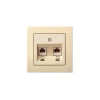 Розетка 2хRJ45 Liregus Epsilon бежевый 28-083
