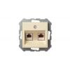 Розетка 2хRJ45 Liregus Epsilon бежевый 28-083