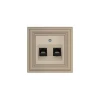Розетка 2хRJ45 Liregus Retro кремовый омбре 29-137
