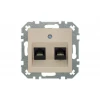 Розетка 2хRJ45 Liregus Retro кремовый омбре 29-137