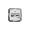 Розетка RJ45/TV Liregus Epsilon белый 28-023