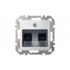 Розетка 2хRJ45 Liregus Epsilon серебро 28-1855