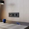 Розетка встраиваемая Voltum S70 с заземлением 16А, (черный матовый) VLS040108