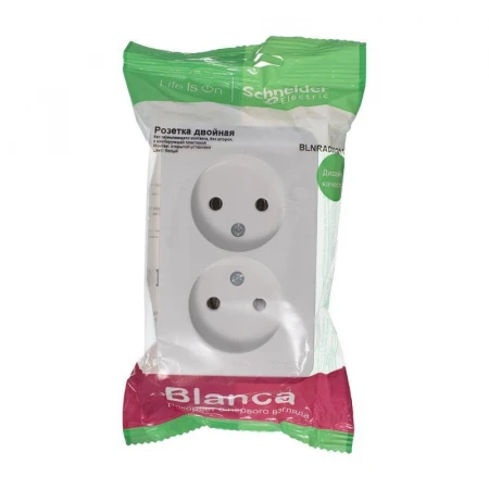 Розетка двойная 2К Systeme Electric Blanca 16A 250V белая BLNRA000211