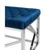 Банкетка Stool Group АРТ ДЕКО вельвет синий сталь серебро BENCH-016
