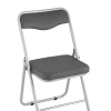 Складной стул Stool Group Джонни экокожа серый каркас металлик fb-jonny-eco-17met