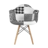 Кресло Stool Group EAMES пэчворк черно-белое Y809 bw
