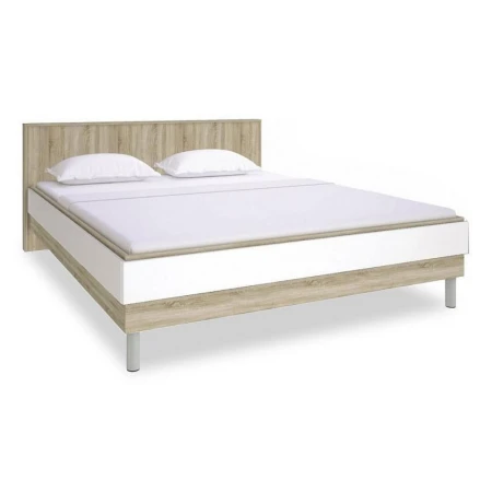 Кровать двуспальная Ирма СТЛ.143.11 дуб сонома/белый глянец